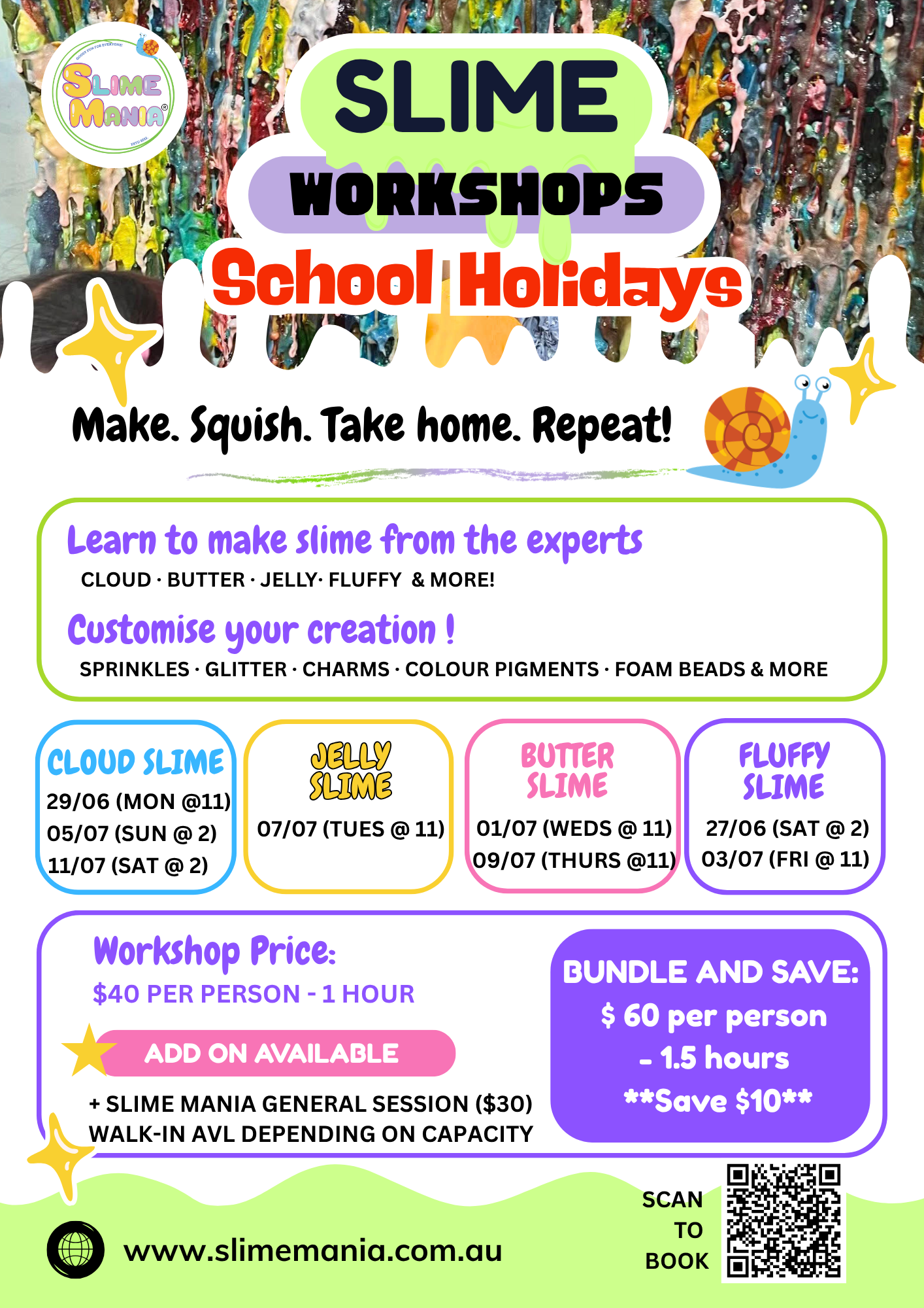 Slime Workshops - JULY Term Holidays