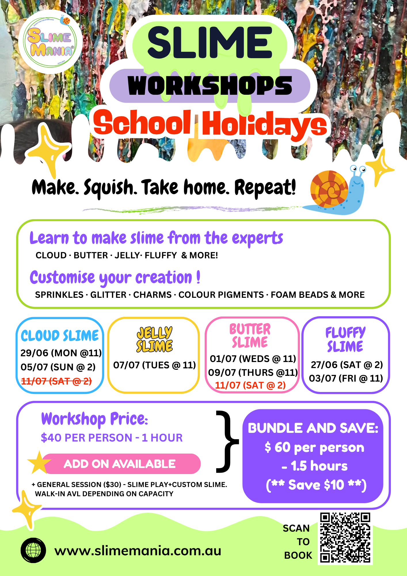 Slime Workshops - JULY Term Holidays